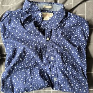 Penguin Ski Slope Mens Button Down Shprt Sleeve Shirt